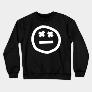 White Line Minimal Round Face X Eyes Crewneck Sweatshirt